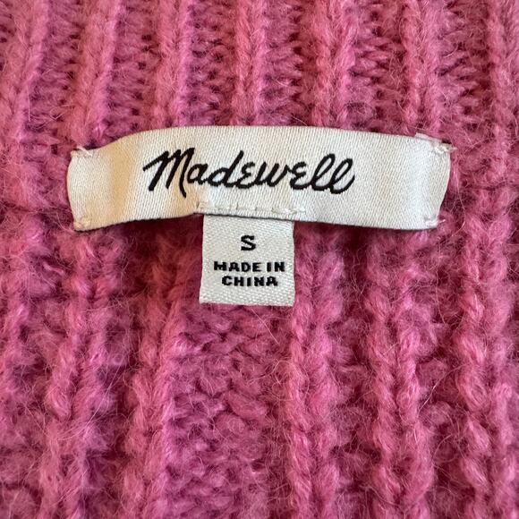 Madewell Charley Pullover Sweater Pink Size Small EUC Cable Knit Breast Cancer - Picture 8 of 11